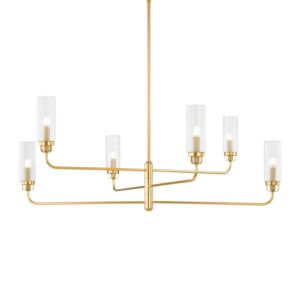 Halifax Six Light Chandelier in Aged Brass by Hudson Valley