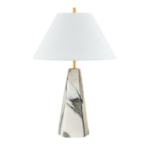 Benicia 1-Light Table Lamp in Aged Brass