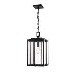 Oakland One Light Outdoor Hanging Lantern in Powder Coated Black by Millennium