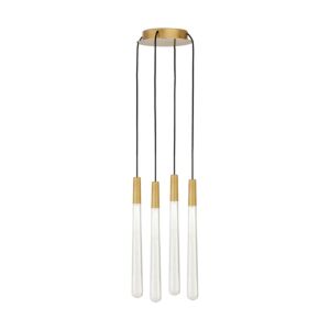 Pylon LED Chandelier in Natural Brass by Visual Comfort Modern