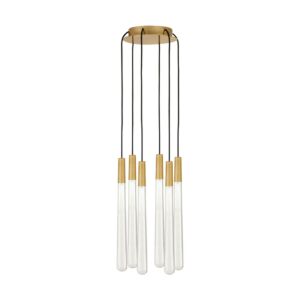 Pylon LED Chandelier in Natural Brass by Visual Comfort Modern