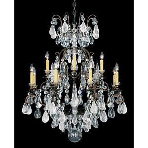 Renaissance Rock Crystal 13 Light Chandelier in Heirloom Gold by Schonbek