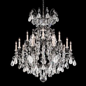 Renaissance Rock Crystal 16 Light Chandelier in Heirloom Gold by Schonbek