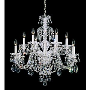 Sterling 12 Light Chandelier in Silver by Schonbek