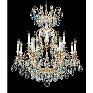 Renaissance 13 Light Chandelier in Antique Silver by Schonbek