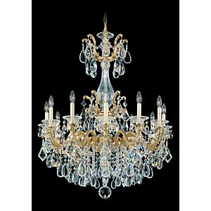 La Scala 12 Light Chandelier in Parchment Gold by Schonbek