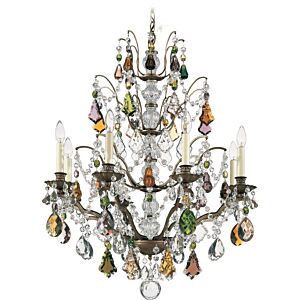 Bordeaux Eight Light Chandelier in Heirloom Gold by Schonbek