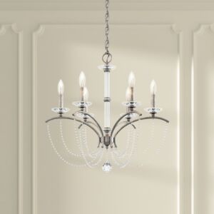 Priscilla Six Light Chandelier in White by Schonbek