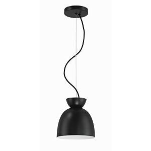 Ventura Dome 1-Light Pendant in Flat Black