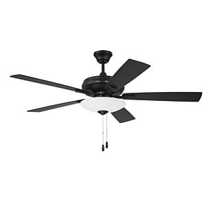 Eos Bowl 3-Light 52" Hanging Ceiling Fan in Flat Black