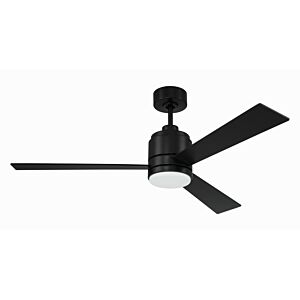 McCoy 3 Blade 1-Light 52" Hanging Ceiling Fan in Flat Black