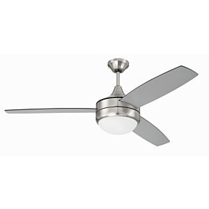 Phaze II 3-Blade 2-Light 52" Hanging Ceiling Fan in Brushed Polished Nickel