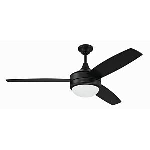 Phaze II 3-Blade 2-Light 52" Hanging Ceiling Fan in Flat Black