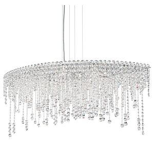 Chantant Eight Light Linear Pendant in Stainless Steel by Schonbek