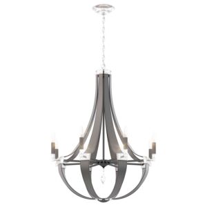 Crystal Empire Eight Light Chandelier in White by Schonbek