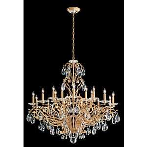 Filigrae 18 Light Chandelier in Etruscan Gold by Schonbek