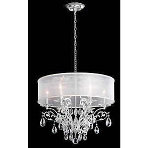 Filigrae Six Light Chandelier in Antique Silver by Schonbek