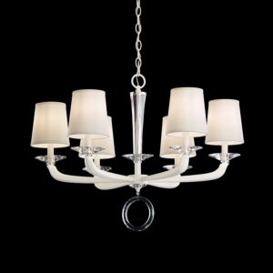 Emilea Six Light Chandelier in Antique Silver by Schonbek