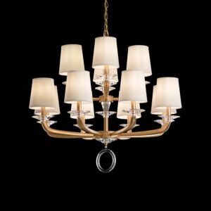 Emilea 12 Light Chandelier in Heirloom Gold by Schonbek