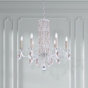 Siena Six Light Chandelier in White by Schonbek