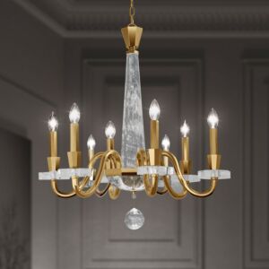 Amadeus Eight Light Chandelier in Etruscan Gold by Schonbek