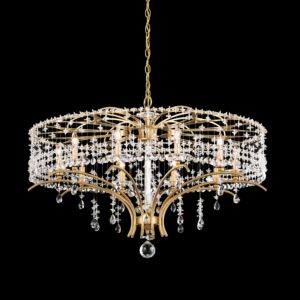 Bella Rose Ten Light Chandelier in Etruscan Gold by Schonbek