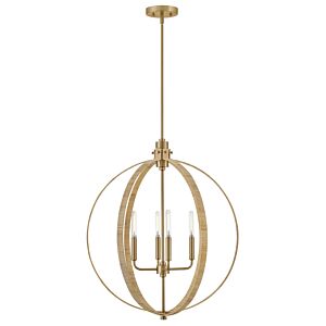 Fallon 4-Light LED Chandelier in Lacquered Brass