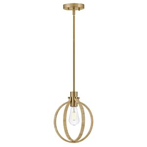 Fallon 1-Light LED Pendant in Lacquered Brass