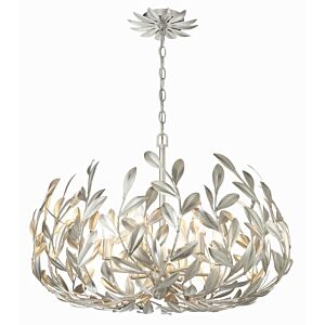 Broche Six Light Chandelier in Antique Silver by Crystorama