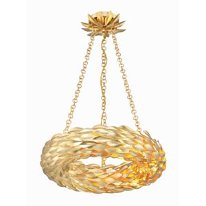 Broche 6-Light LED Chandelier in Antique Gold