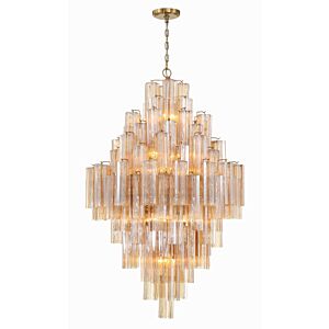 Addis 20-Light Chandelier in Aged Brass