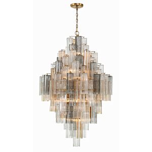 Addis 20 Light Chandelier in Aged Brass by Crystorama