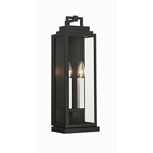 Aspen Two Light Outdoor Wall Sconce in Matte Black by Crystorama