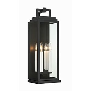 Aspen Four Light Outdoor Wall Sconce in Matte Black by Crystorama