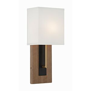 Brent 1-Light Wall Sconce in Matte Black with Vibrant Gold