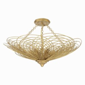 Doral 6-Light Semi-Flush Mount in Renaissance Gold