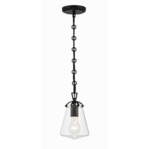 Voss One Light Mini Pendant in Matte Black by Crystorama