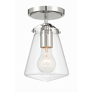 Voss 1-Light Semi-Flush Mount in Polished Nickel