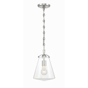 Voss One Light Mini Pendant in Polished Nickel by Crystorama