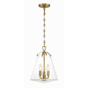 Voss Three Light Mini Chandelier in Luxe Gold by Crystorama