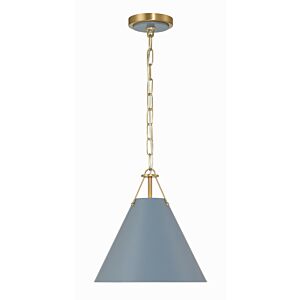 Xavier 1-Light Mini Pendant in Vibrant Gold with Blue