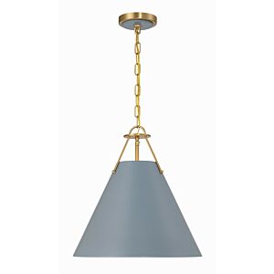 Xavier Three Light Pendant in Vibrant Gold   Blue by Crystorama