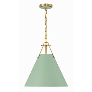 Xavier Three Light Pendant in Vibrant Gold   Green by Crystorama