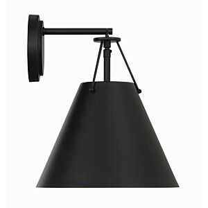 Xavier One Light Task Sconce in Matte Black by Crystorama