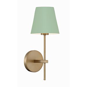 Xavier 1-Light Wall Sconce in Vibrant Gold with Green