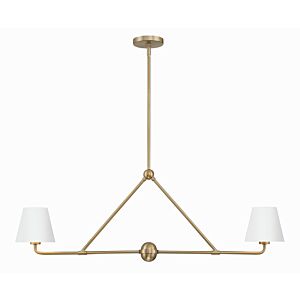 Xavier 2-Light Chandelier in Vibrant Gold with White