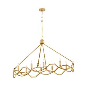 Leona 8-Light LED Linear Pendant in Distressed Brass