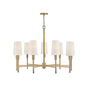 Fenwick 9-Light LED Chandelier in Heritage Brass