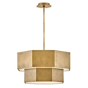 Facet 7-Light LED Convertible Chandelier in Heritage Brass