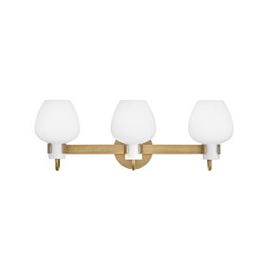 Sylvie 3-Light LED Bathroom Vanity Light in Heritage Brass